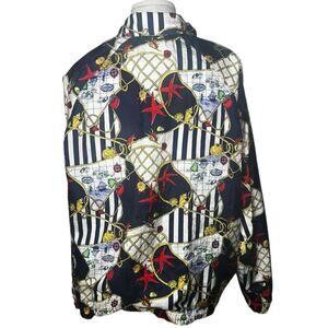 Vintage Nautical Coastal Duffel Sportswear Nylon  women's windbreaker jacket  XL